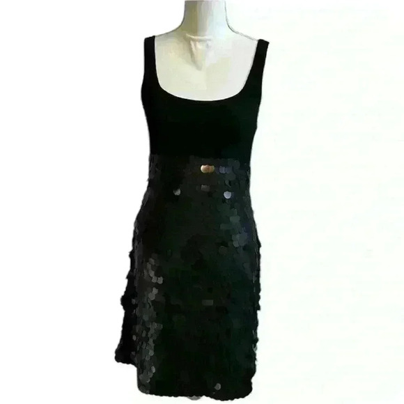 Bailey 44 Women’s Dress Sequined Party Cocktail Solid Black Stretch Medium - Picture 1 of 14
